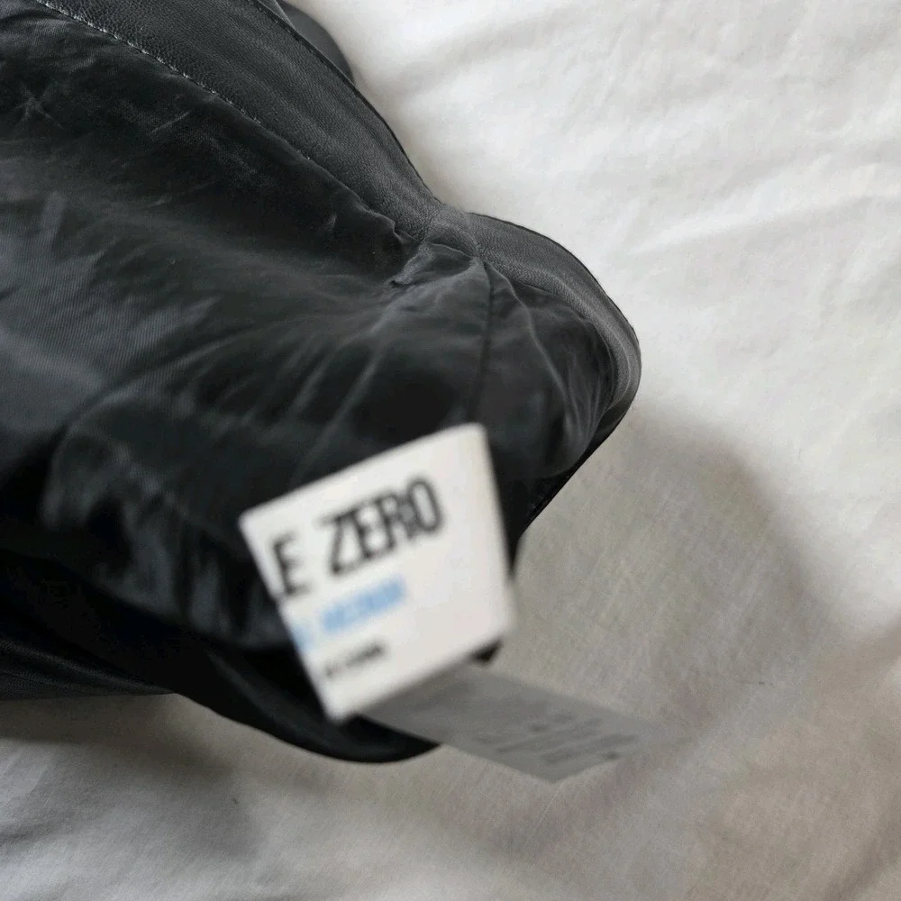 Double Zero Women Black Faux‎ Leather Skirt S